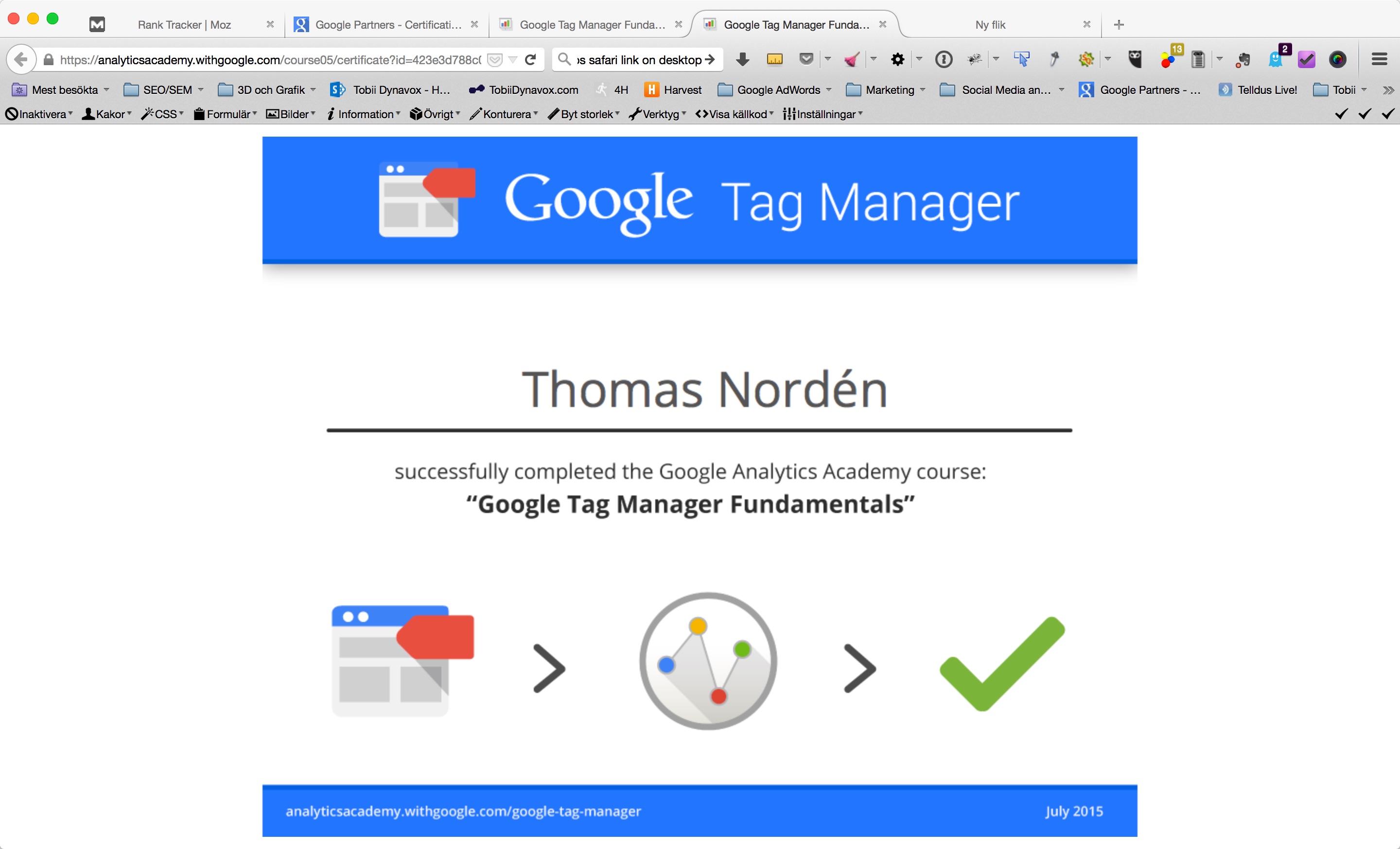 Norton har klarat Google Tag Manager Fundamentals