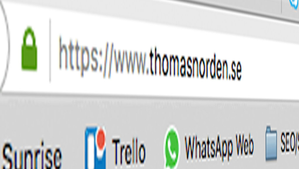 Skärmdump av adressraden där det står https://www.thomasnorden.se