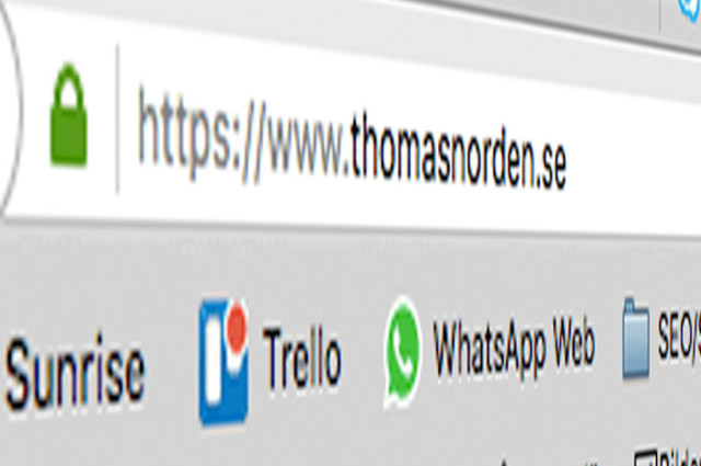 Skärmdump av adressraden där det står https://www.thomasnorden.se